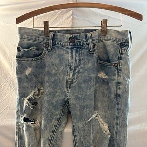 American Eagle Outfitters Light Blue Distressed Skinny Jeans
